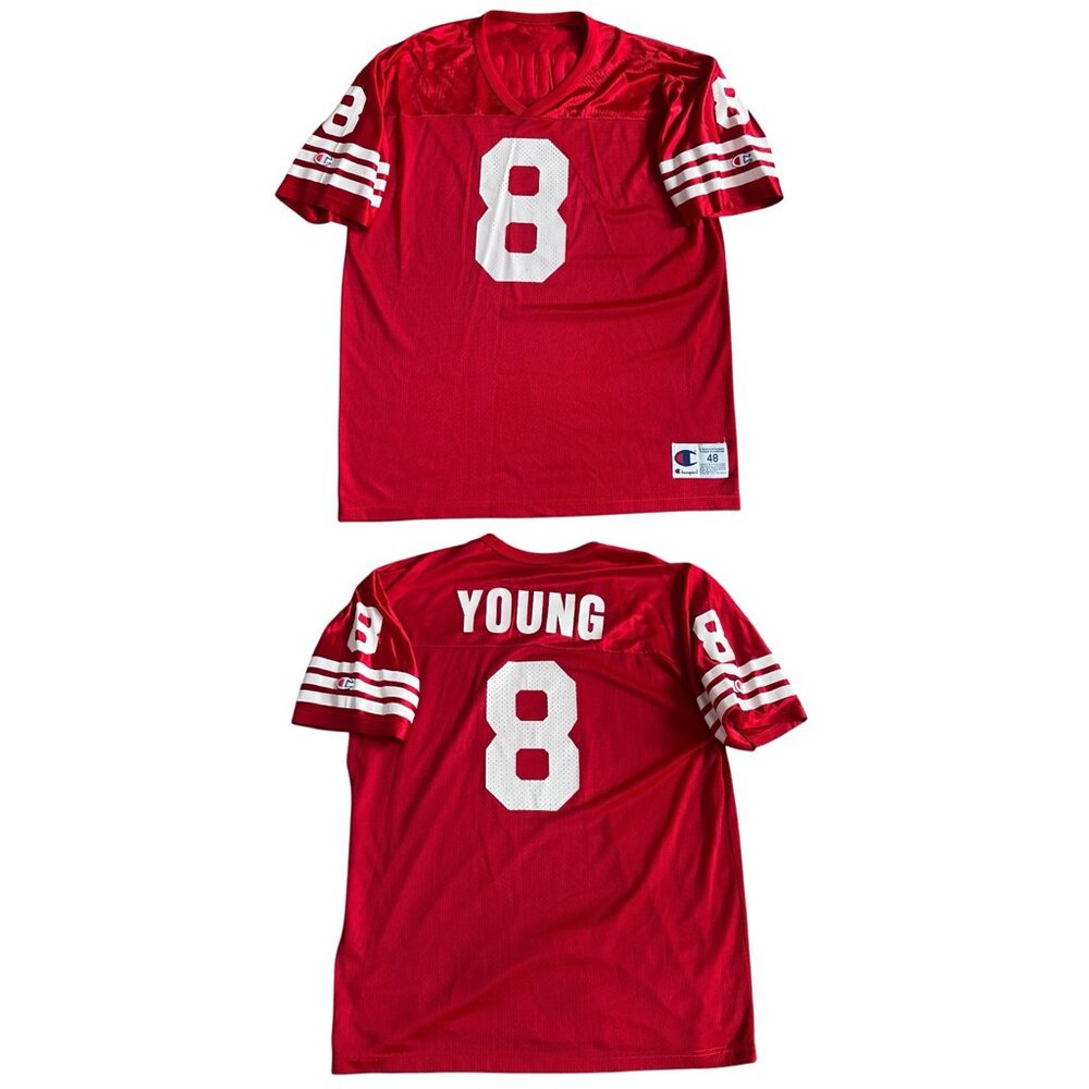 Vintage San Francisco 49ers Steve Young #8 NFL Football Jersey Sz 48 Champion